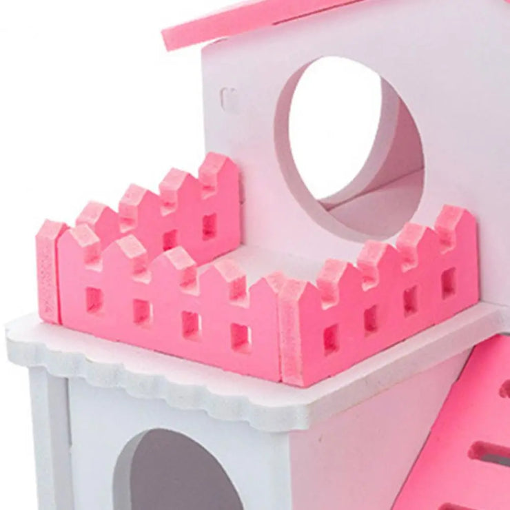 Wooden Multi-Layer Hamster & Small Pet Hideout Hut