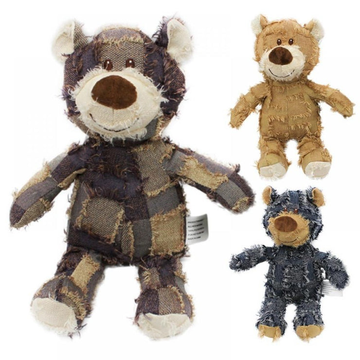 Plush Teddy Bear Dog Toy – Interactive Chew & Squeak for Teeth Cleaning
