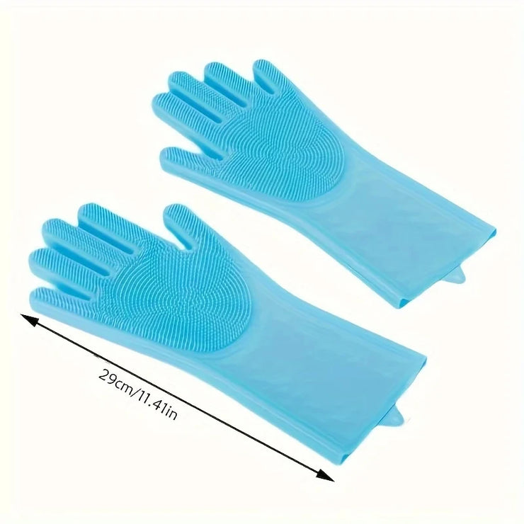 Silicone Pet Bathing & Hair Removal Gloves – For Cats & Dogs