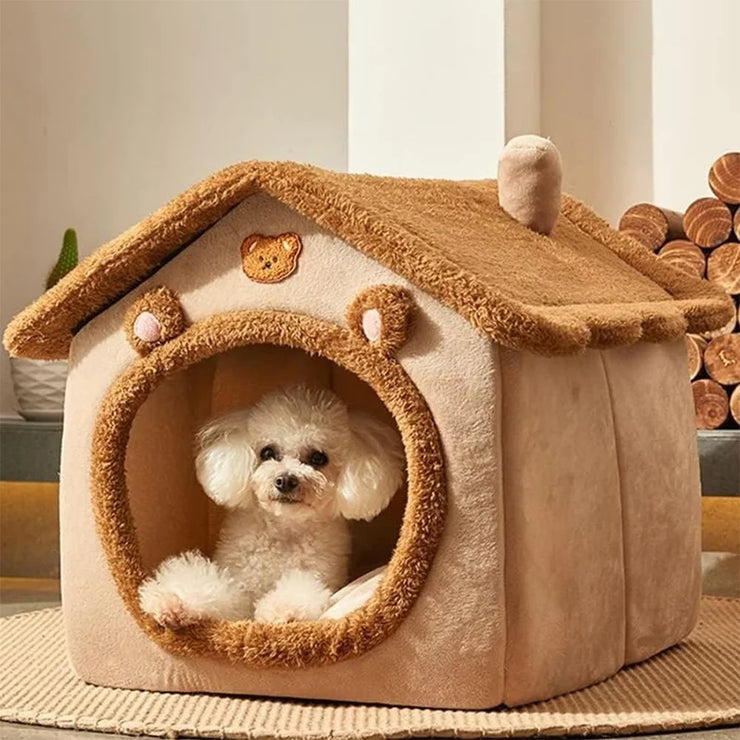 Foldable Washable Pet Bed House for Cats & Small Dogs