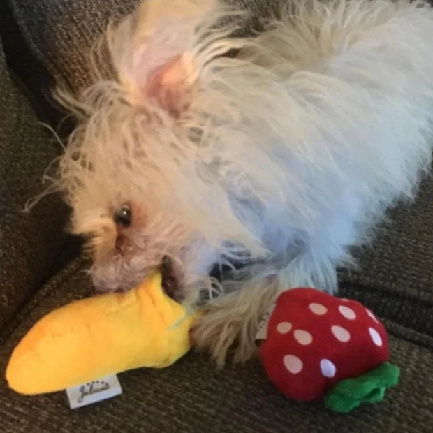 7-Piece Plush Puppy Toy Set – Chewable Fruit & Vegetable Sounds