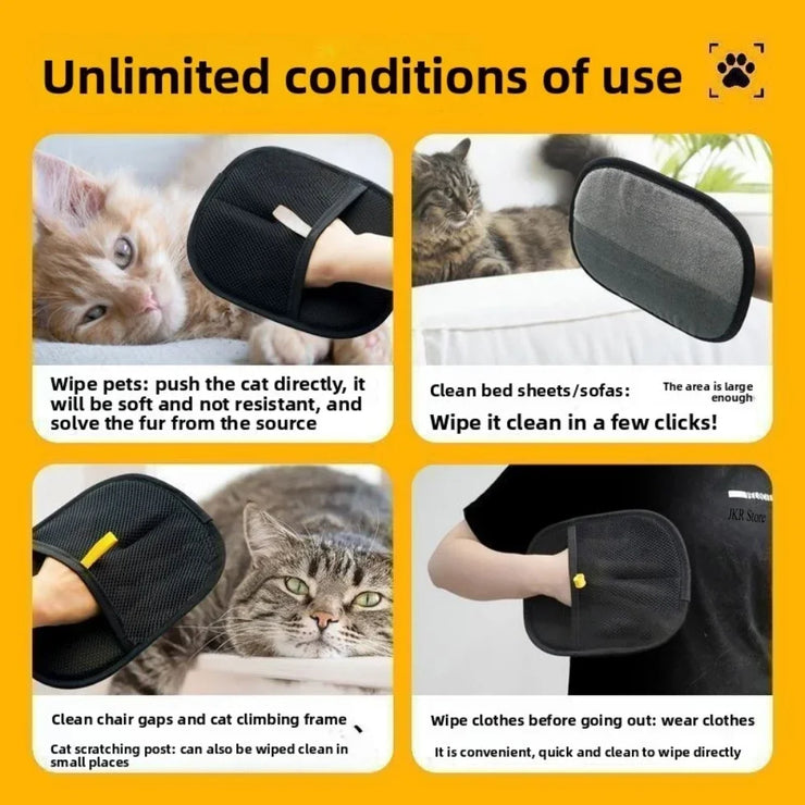 Anti-Static Pet Grooming Gloves – Hair Removal for Cats & Dogs