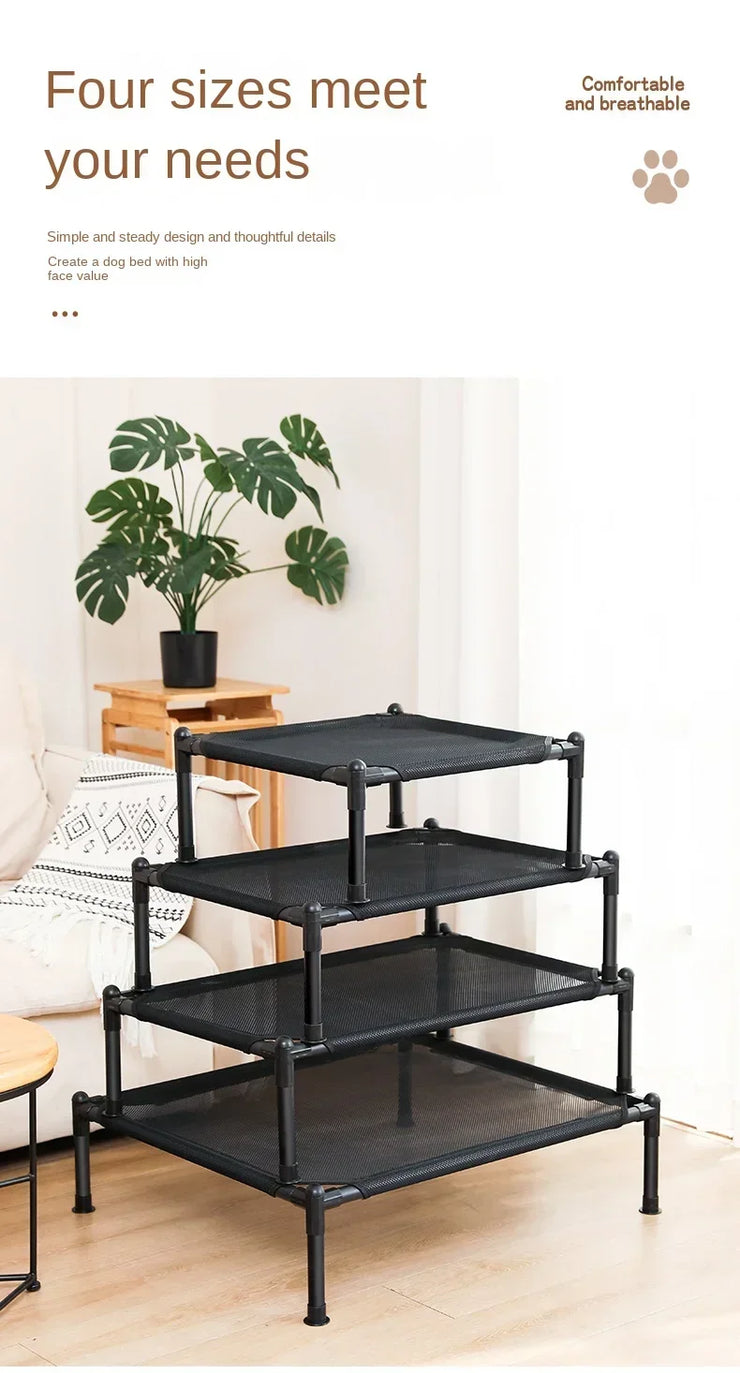 Elevated Portable Pet Bed – Foldable & Washable Cat & Dog Cot