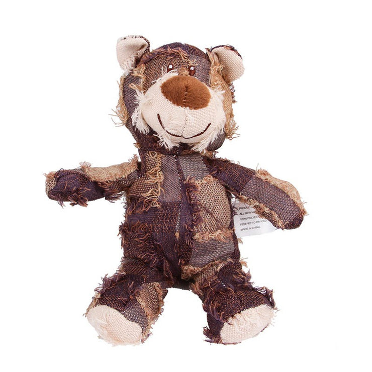 Plush Teddy Bear Dog Toy – Interactive Chew & Squeak for Teeth Cleaning