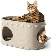 Cat Tunnel Bed with Scratching Board – Double-Layer Pet House & Sofa