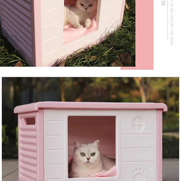 HOOPET Outdoor Rainproof Cat House & Dog Kennel