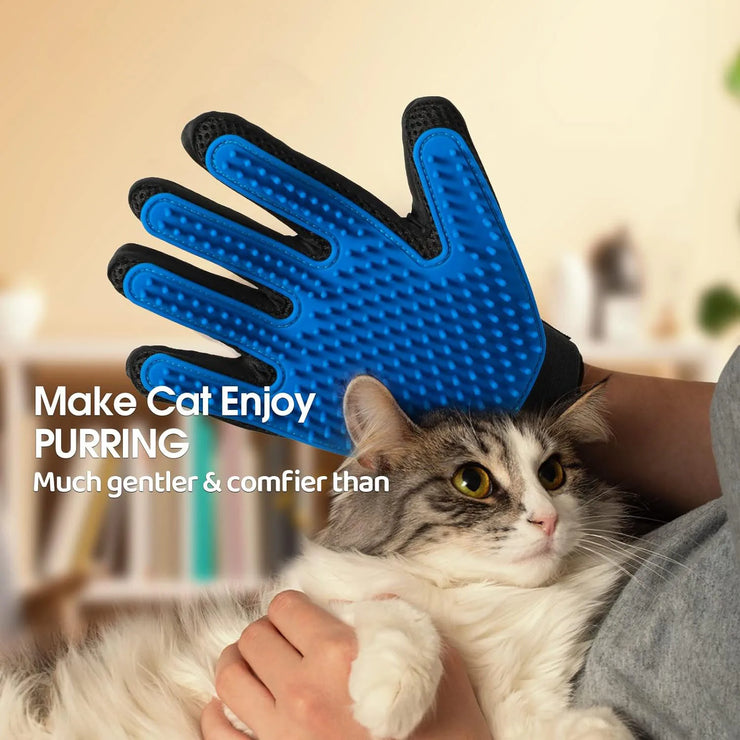 Pet Grooming Glove – Deshedding & Massage Brush for Cats, Dogs & Horses