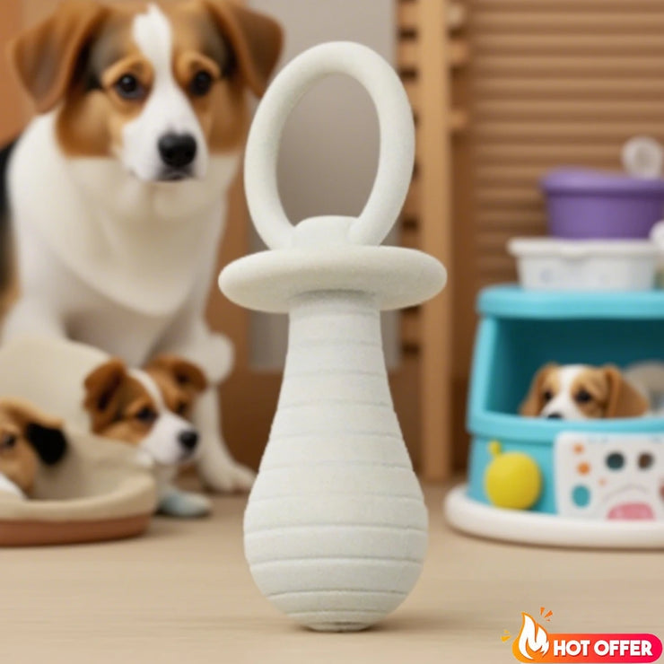 Rubber Pet Pacifier Toy – Squeaky Chew for Puppies & Kittens
