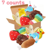 7-Piece Plush Puppy Toy Set – Chewable Fruit & Vegetable Sounds