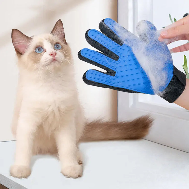 Pet Grooming & Deshedding Glove – Brush for Cats, Dogs & Rabbits