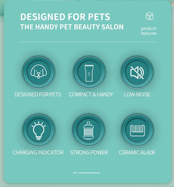 Wireless Electric Pet Clippers – Low-Noise Waterproof Grooming for Cats & Dogs