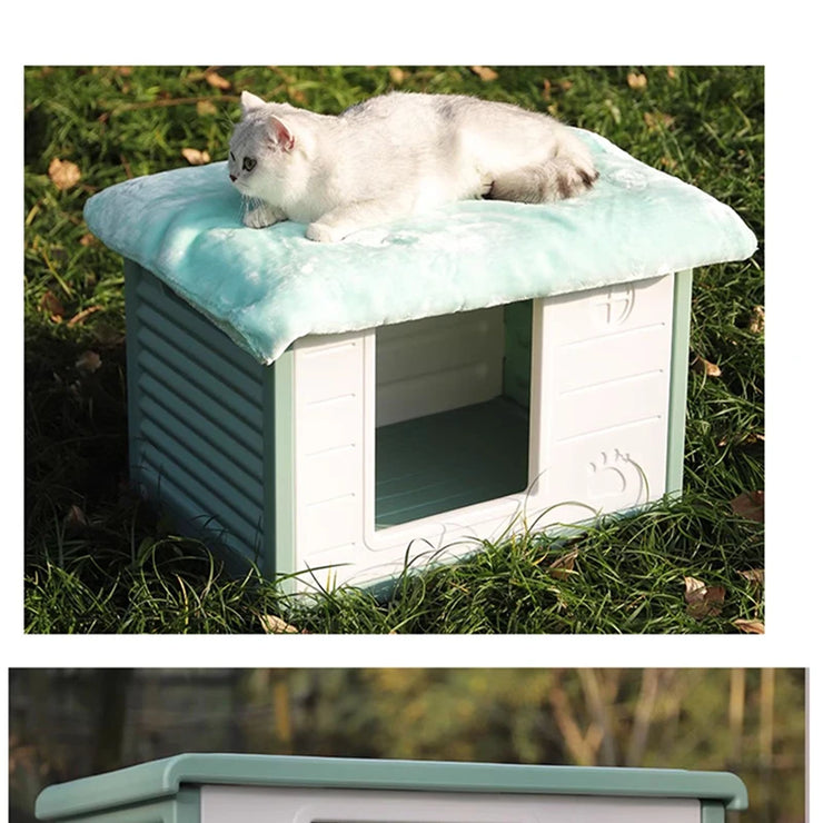 HOOPET Outdoor Rainproof Cat House & Dog Kennel