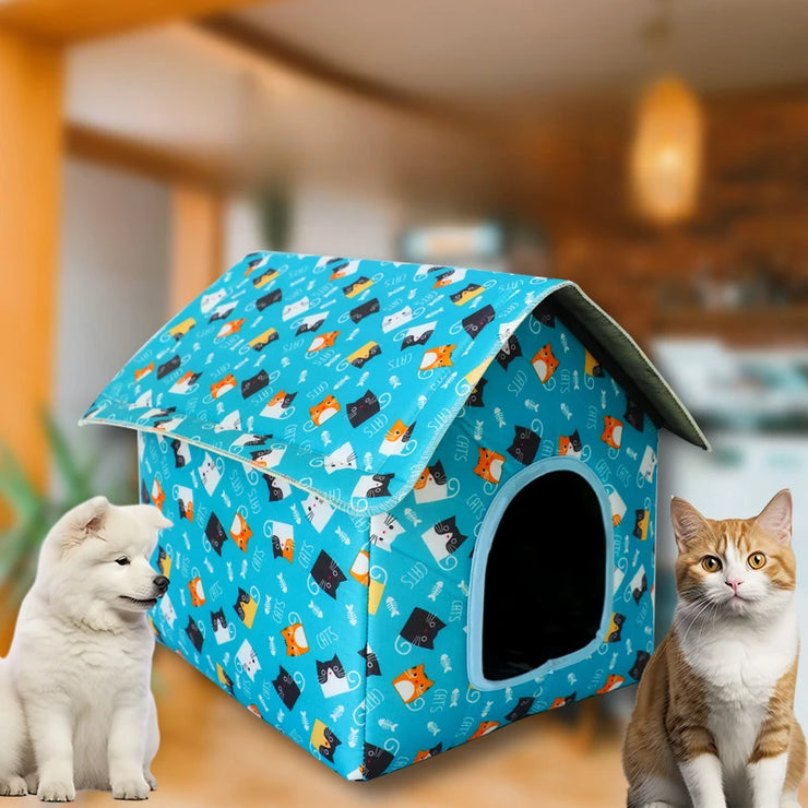 Waterproof Foldable Pet House for Cats & Dogs – Outdoor Use