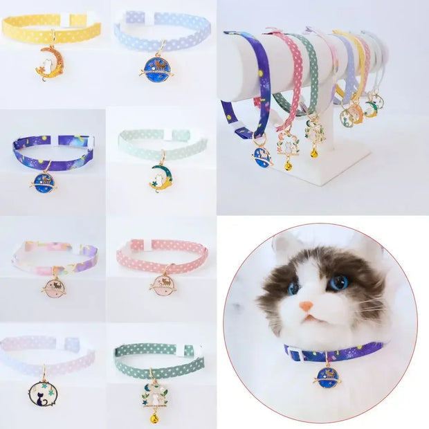 Cute Adjustable Breakaway Cat & Kitten Collar with Pendant