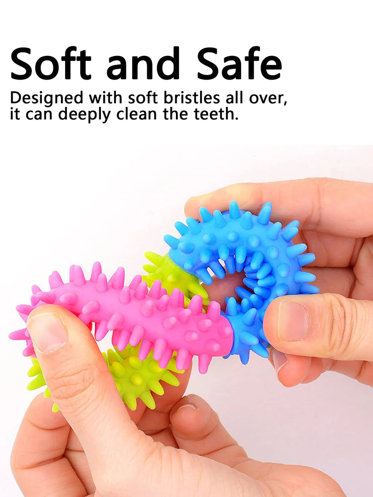 2-in-1 Dog Chew Toy Set – Bell Ball & Tri-Color Molar Ring