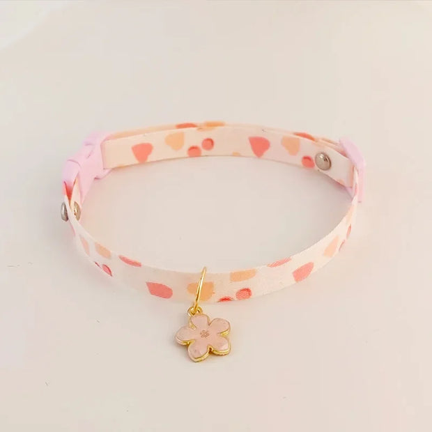 Cute Adjustable Breakaway Cat & Kitten Collar with Pendant
