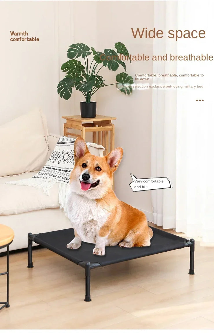 Elevated Portable Pet Bed – Foldable & Washable Cat & Dog Cot