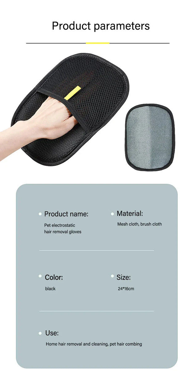 Pet Grooming & Hair Remover Gloves – For Pets, Furniture & Clothes