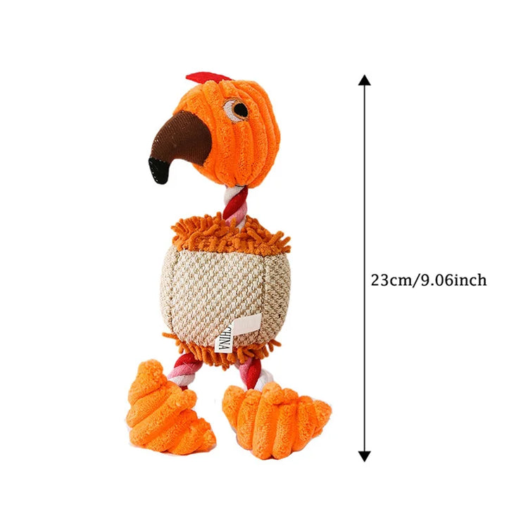 Plush Bird-Shaped Dog Toy – Squeaky Chew & Interactive Rope for Pets