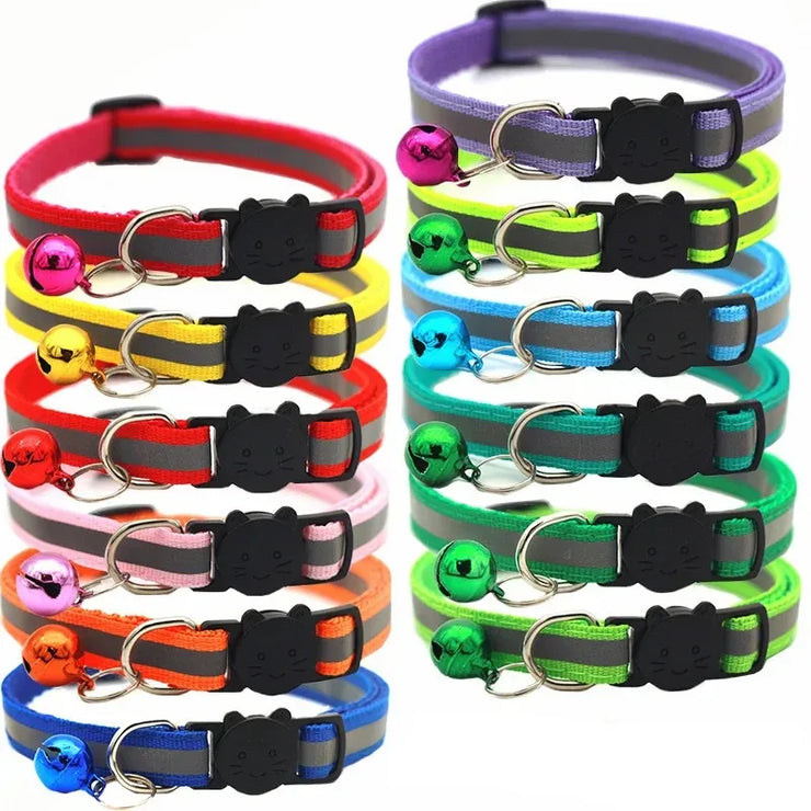 10-Pack Adjustable Cat & Puppy Collars with Bell – Wholesale Set