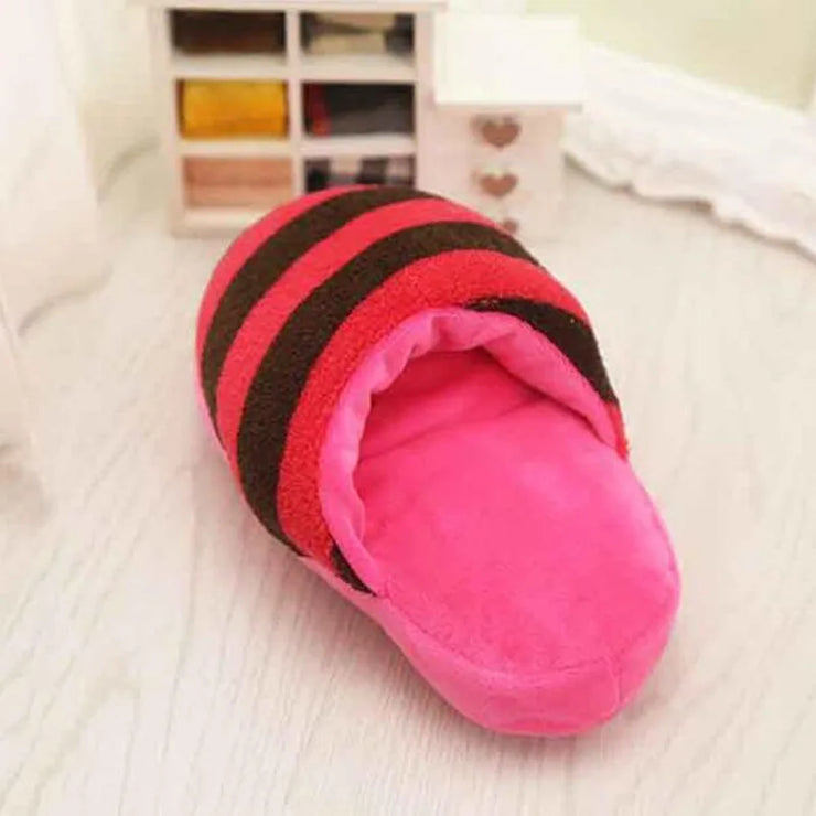 Plush Slipper Squeaky Pet Toy – Chew & Play for Dogs & Cats