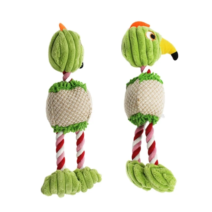 Plush Bird-Shaped Dog Toy – Squeaky Chew & Interactive Rope for Pets