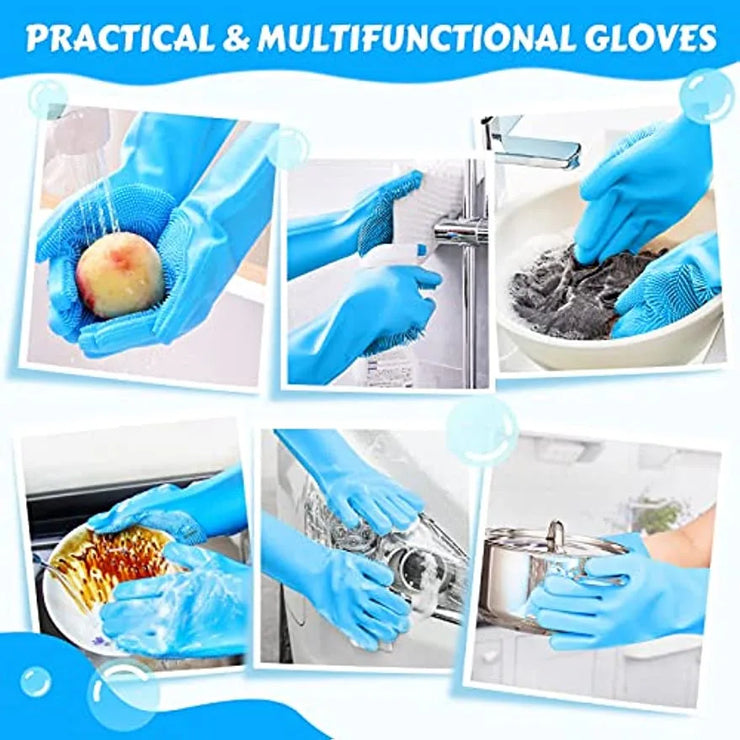 Pet Bathing & Grooming Gloves – Silicone Hair Removal & Massage for Cats & Dogs