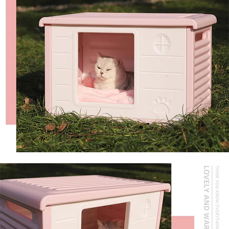 HOOPET Outdoor Rainproof Cat House & Dog Kennel