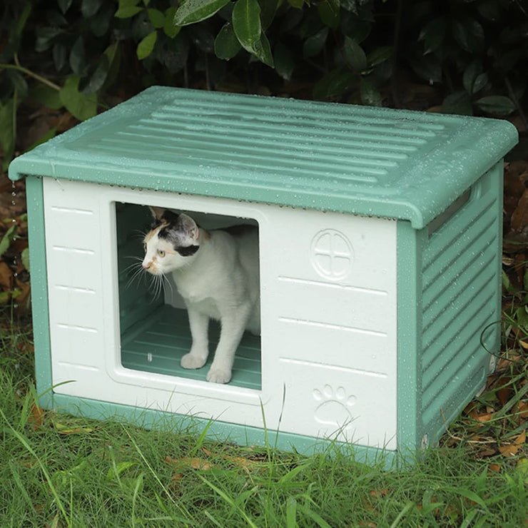 HOOPET Outdoor Rainproof Cat House & Dog Kennel