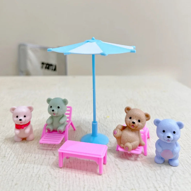 Children’s Playhouse Pet & Teddy Bear Toy Set – Family Scene Play Gift