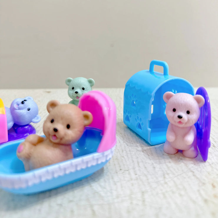 Children’s Playhouse Pet & Teddy Bear Toy Set – Family Scene Play Gift