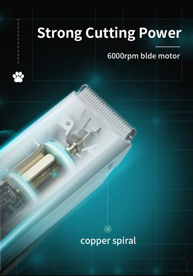 Wireless Electric Pet Clippers – Low-Noise Waterproof Grooming for Cats & Dogs