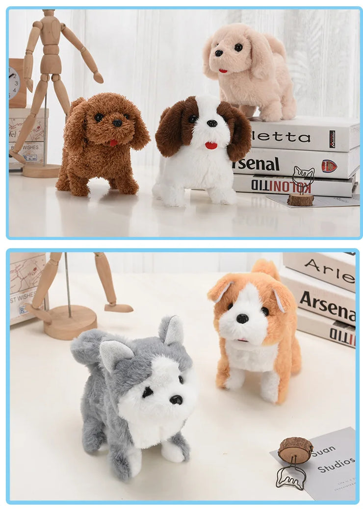 Interactive Plush Puppy Toy – Walking, Barking & Tail Wagging for Kids