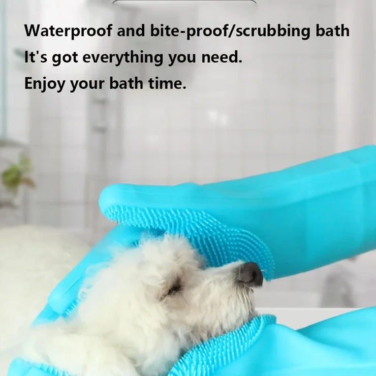 Silicone Pet Bathing & Hair Removal Gloves – For Cats & Dogs