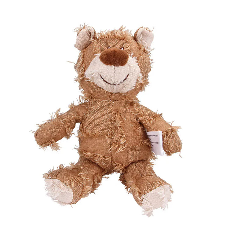 Plush Teddy Bear Dog Toy – Interactive Chew & Squeak for Teeth Cleaning