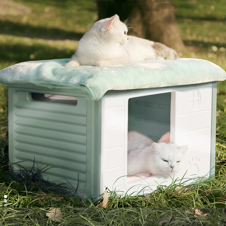 HOOPET Outdoor Rainproof Cat House & Dog Kennel