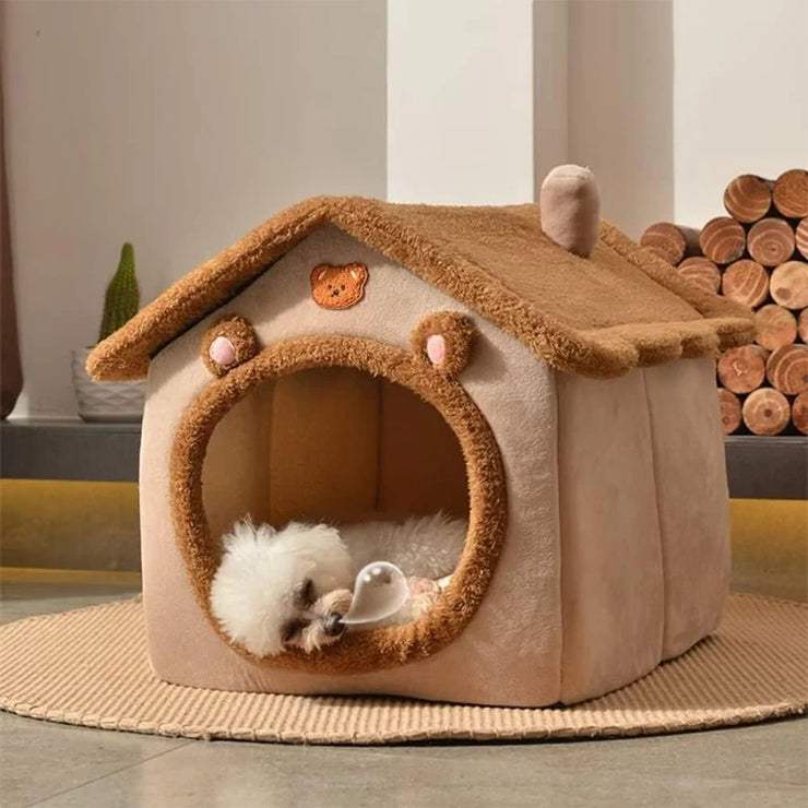 Foldable Washable Pet Bed House for Cats & Small Dogs