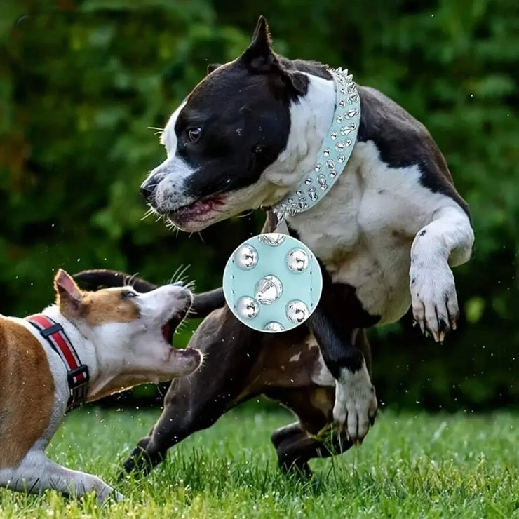 Adjustable PU Leather Dog Collar – Anti-Bite with Rust-Resistant Rivets